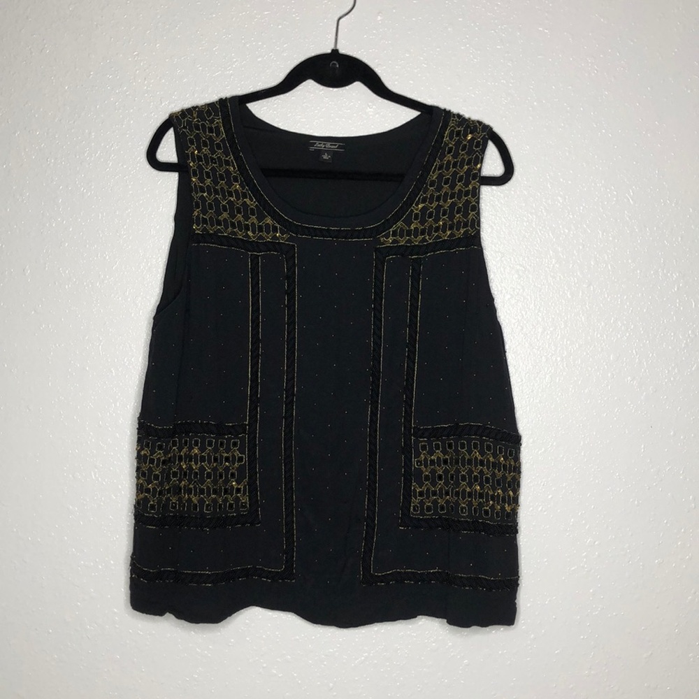 Lucky brand embroidered and beaded top